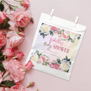 A Little Rose Floral Girl Baby Shower Thank You Favour Bag