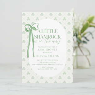 A Little Shamrock Is on the Way baby shower Invitation