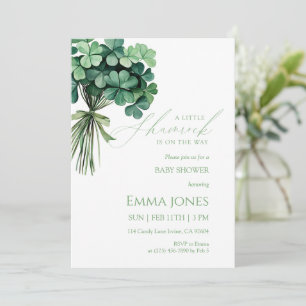 A Little Shamrock Is on the Way Baby Shower  Invitation