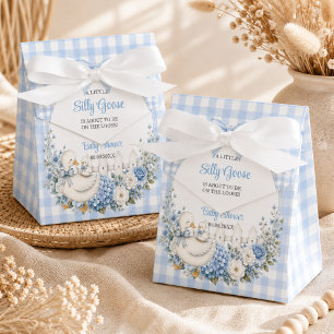 A Little Silly Goose Blue Cottagecore Baby Shower Favor Box