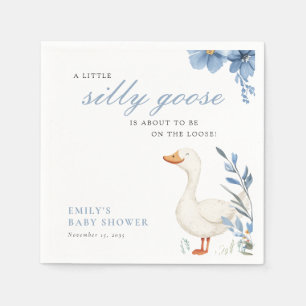 A Little Silly Goose Boy Baby Shower Napkins