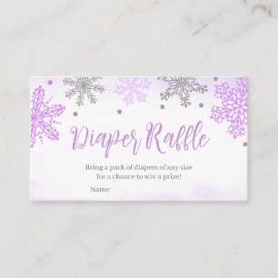 A little Snowflake Baby Shower Diaper Raffle Business Card