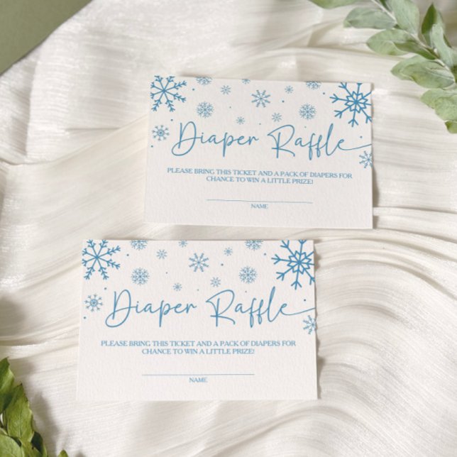 A Little Snowflake Baby Shower Diaper Raffle Enclosure Card (Creator Uploaded)