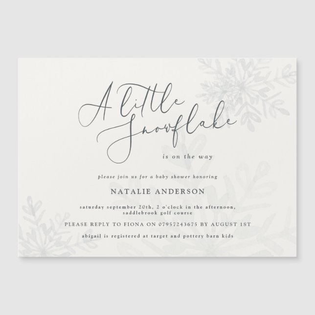 A little snowflake baby shower invitation (Front)