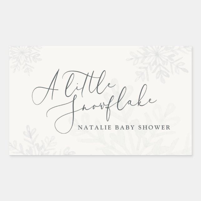 A little snowflake baby shower sticker (Front)