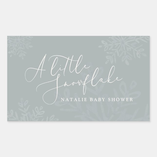 A little snowflake baby shower sticker (Front)
