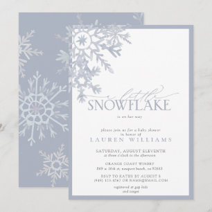 A Little Snowflake Blue Watercolor Baby Shower