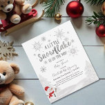 A little snowflake Budget Baby Shower Invitation<br><div class="desc">Adorable calligraphy with snowflakes,  winter-themed baby shower invitations. Easy to personalised with your details. Check the collection to find matching items as enclosure cards.</div>