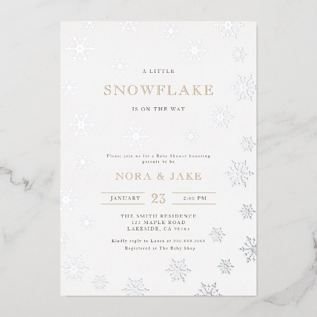 A little Snowflake Gender Neutral Baby Shower (Front)