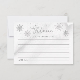 A little Snowflake Grey Baby Shower Advice Cards
