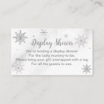 A little Snowflake Grey Baby Shower Enclosure Card<br><div class="desc">Adorable calligraphy with snowflakes,  winter-themed baby shower advice card. Easy to personalize with your details. Check the collection to find matching items as enclosure cards.</div>