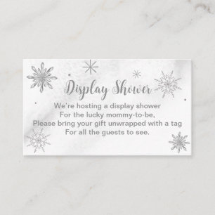 A little Snowflake Grey Baby Shower Enclosure Card