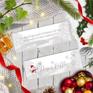 A little snowflake Grey Baby Shower Mini Business Card