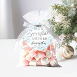 A little snowflake is on the way baby shower favour tags<br><div class="desc">Adorable calligraphy with snowflakes,  winter-themed baby shower invitations. Easy to personalize with your details. Check the collection to find matching items as enclosure cards.</div>
