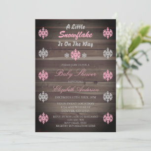 A Little Snowflake Is On The Way Baby Shower Invitation