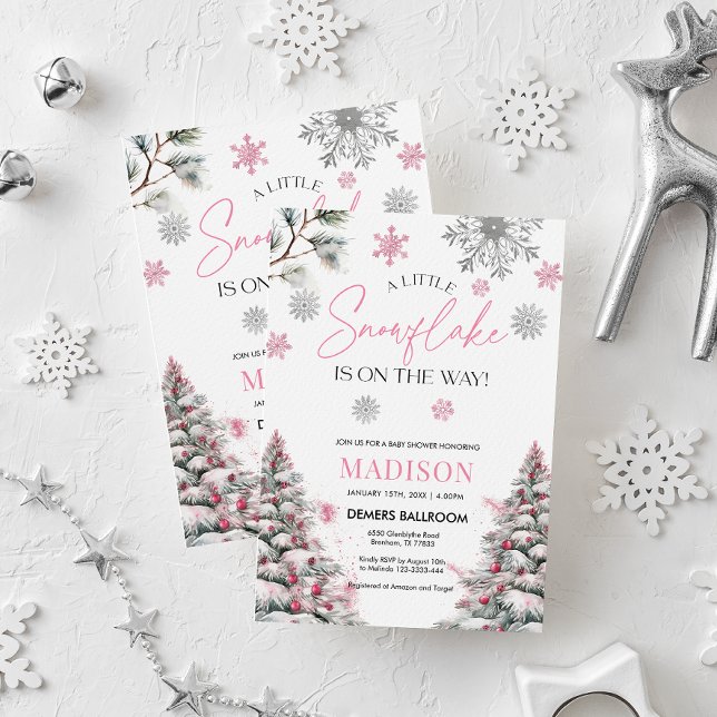 A Little Snowflake Is On The Way, Baby Shower  Invitation (Creator Uploaded)