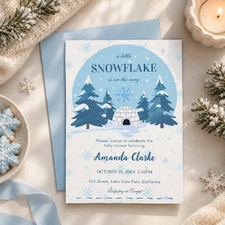 A Little Snowflake is on the way Baby Shower Invitation