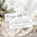 A Little Snowflake Is On The Way Diaper Raffle Mini Business Card<br><div class="desc">Charming calligraphy featuring snowflakes for winter-themed baby shower invitations. Easily personalized with your details. Explore the collection to find matching enclosure cards.</div>