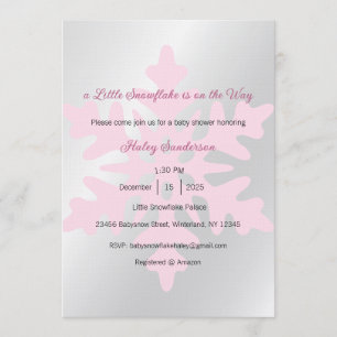 A Little Snowflake is on the Way Invitation, Baby Invitation
