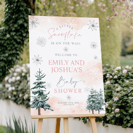 A Little Snowflake Is On The Way Welcome sign