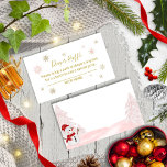 A little snowflake Pink Baby Shower Enclosure Card<br><div class="desc">Adorable calligraphy with snowflakes,  winter-themed baby shower invitations. Easy to personalised with your details. Check the collection to find matching items as enclosure cards.</div>