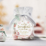 A little snowflake Pink Baby Shower Favour Tags<br><div class="desc">Adorable calligraphy with snowflakes,  winter-themed baby shower invitations. Easy to personalised with your details. Check the collection to find matching items as enclosure cards.</div>