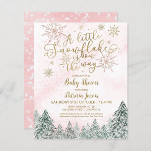 A little Snowflake Pink Baby Shower Invitation