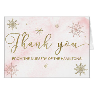 A little Snowflake Pink Baby Shower Thank You