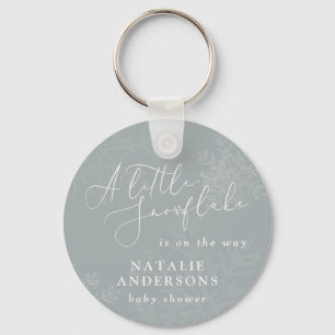 A little snowflake winter baby shower party  keychain