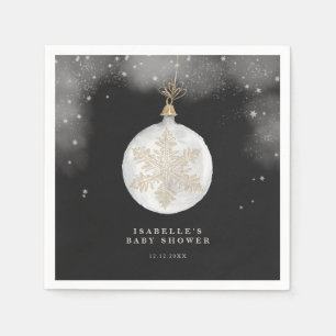 A Little Snowflake Winter Night Baby Shower Napkin