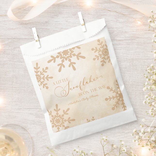 A Little Snowflake Winter Wonderland Baby Shower Favour Bag (Clipped)