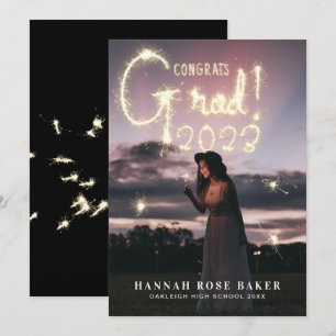 A Little Sparkle Modern 2023 Graduation Photo Announcement