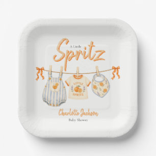 A Little Spritz Watercolor Baby Clothes Paper Plate