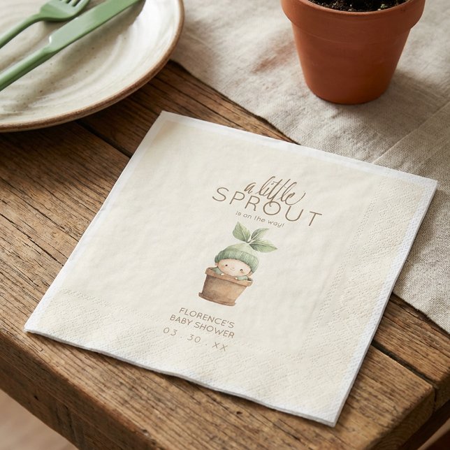 A Little Sprout Baby Shower Napkin (Creator Uploaded)