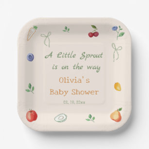 A Little Sprout Baby Shower Paper Plate