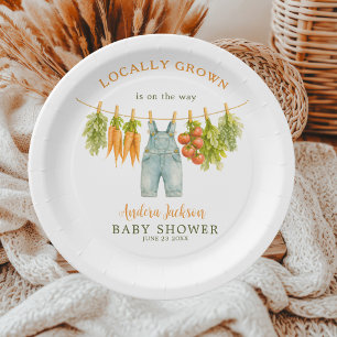 A Little Sprout Garden Clothesline Veggie Baby Paper Plate