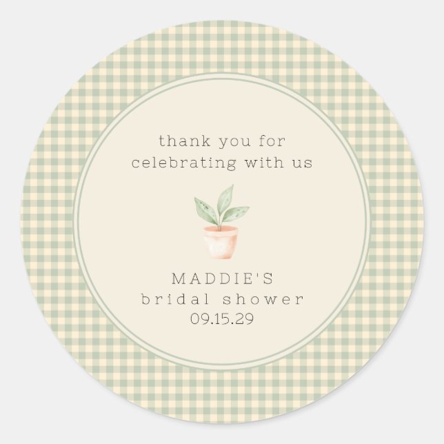 A Little Sprout is on the Way Baby Shower  Classic Round Sticker (Front)