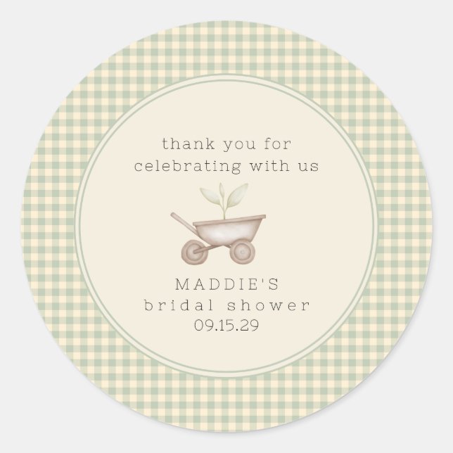 A Little Sprout is on the Way Baby Shower  Classic Round Sticker (Front)