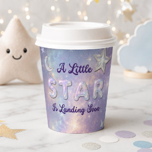 A Little Star Is Landing Celestial Baby Shower Paper Cups