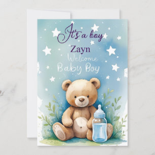 "A Little Star is on His Way – Blue Baby Shower In Invitation
