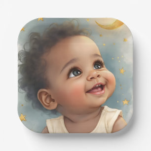 A Little Star Is On The Way Baby Shower Plate