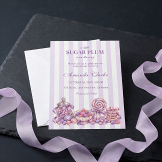 A Little Sugar Plum is on the way Baby Shower Invitation