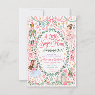 A Little Sugar Plum Nutcracker First Birthday Invitation