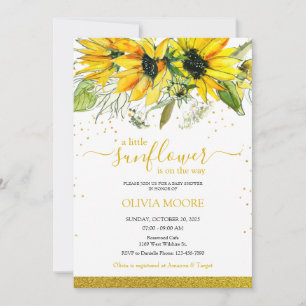 A little sunflower baby shower invitation