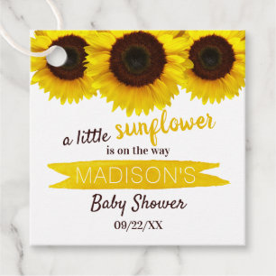 A Little Sunflower Is On The Way! Baby Shower Favour Tags