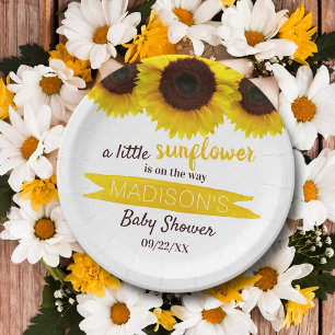 A Little Sunflower Is On The Way! Baby Shower Paper Plate