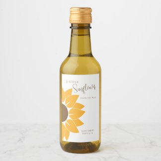 A Little Sunflower Is On The Way Mini Wine Label