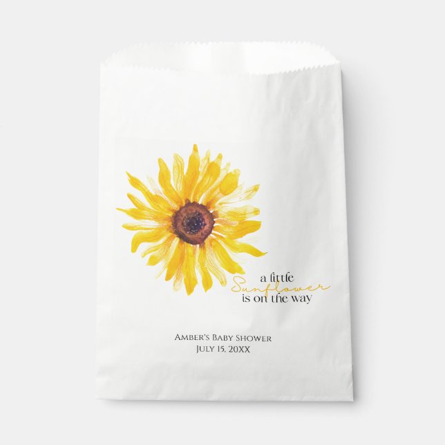 A Little Sunflower is on the Way Shower Favour Bag (Front)