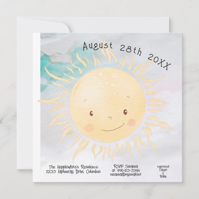 A Little Sunshine Personalized Baby Shower Invitation (Front)