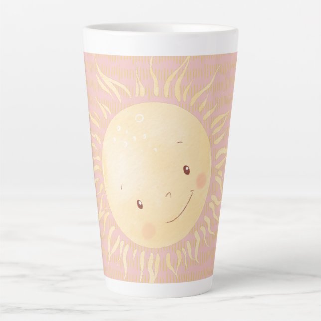 A Little Sunshine Pink Personalized Latte Mug (Front)